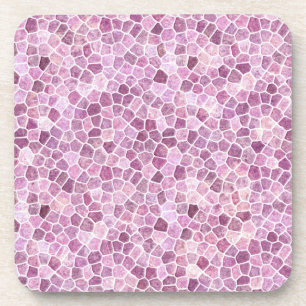Pale Pink Cobbled Patchwork Terrazo Pattern Coaster