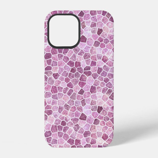 Pale Pink Cobbled Patchwork Terrazo Pattern iPhone Case (Back)