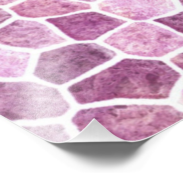 Pale Pink Cobbled Patchwork Terrazo Pattern Photo Print (Corner)