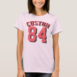Pale Pink & Coral Adults | Sports Jersey Design T-Shirt<br><div class="desc">Pale Pink & Coral Adults | Sports Jersey Design • Womens Jersey T-Shirt</div>