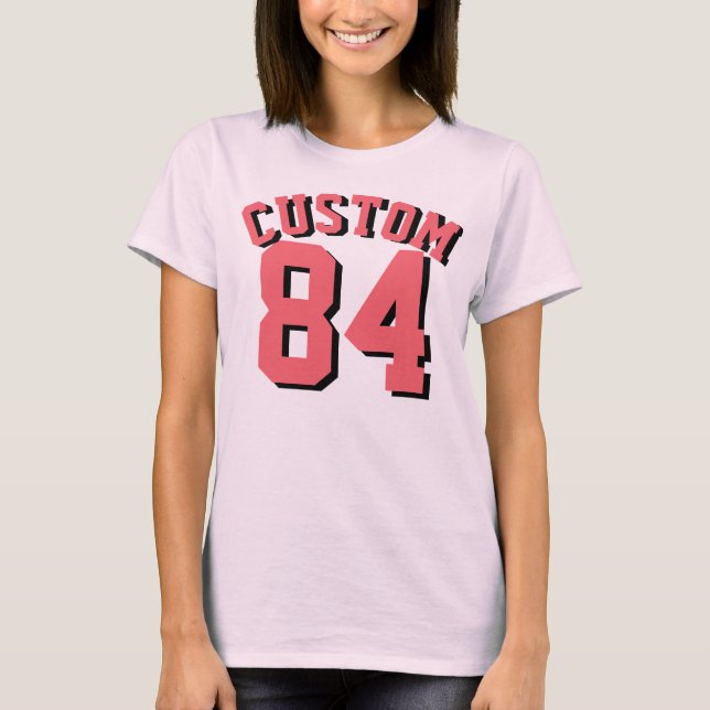 Pale Pink & Coral Adults | Sports Jersey Design T-Shirt (Front)