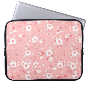 Pale Pink Country style floral pattern Laptop Sleeve