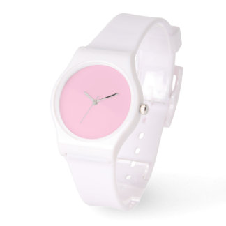 Pale Pink Dial White Silicone Watch