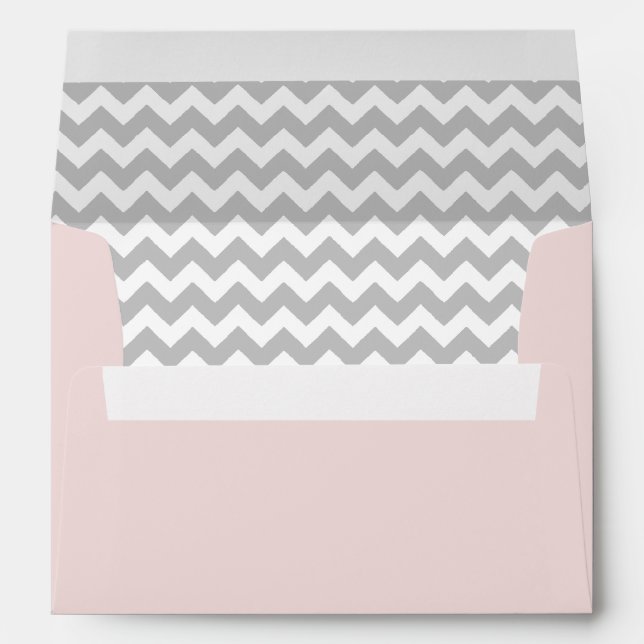 Pale Pink Envelope With Grey Chevron Print (Back (Bottom))