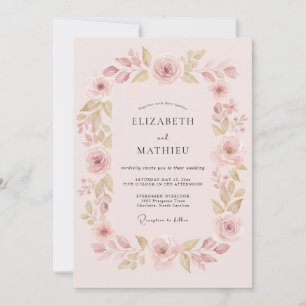 Pale Pink Ethereal Blossom Wedding Invitation