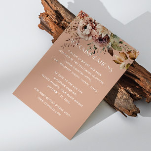 Pale pink floral wedding accommodations + QR code Enclosure Card