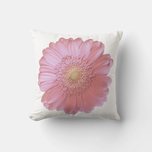 Pale pink gerbera daisy cushion (Front)