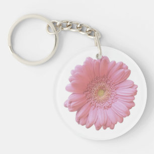 Pale pink gerbera daisy key ring