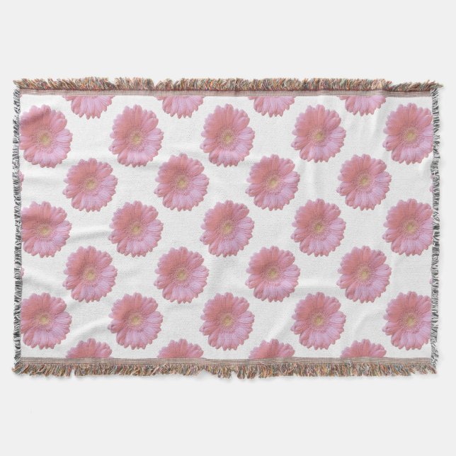 Pale pink gerbera daisy throw blanket (Front)