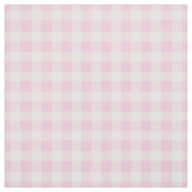 Pale Pink Gingham Check Fabric (Swatch)