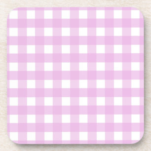 Pale pink gingham coaster