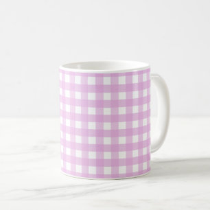 Pale pink gingham coffee mug