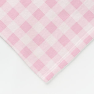 Pale Pink Gingham Fleece Blanket