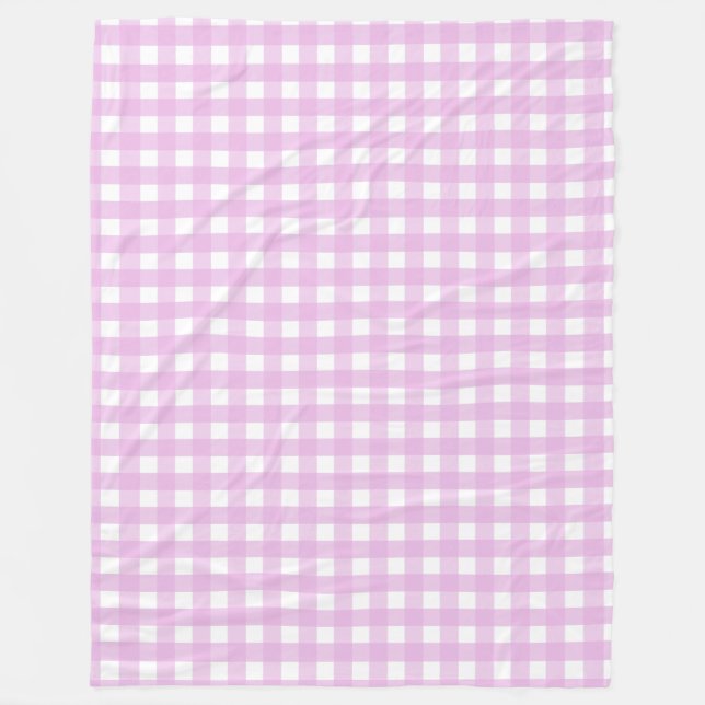 Pale pink gingham fleece blanket (Front)