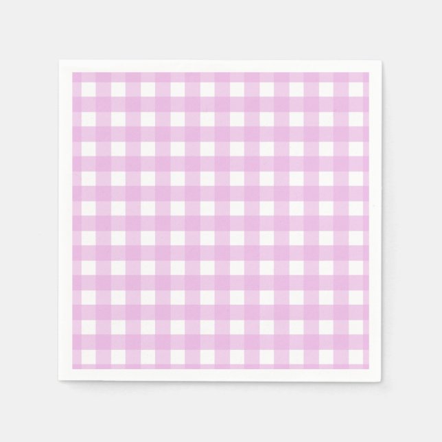 Pale pink gingham napkin (Front)