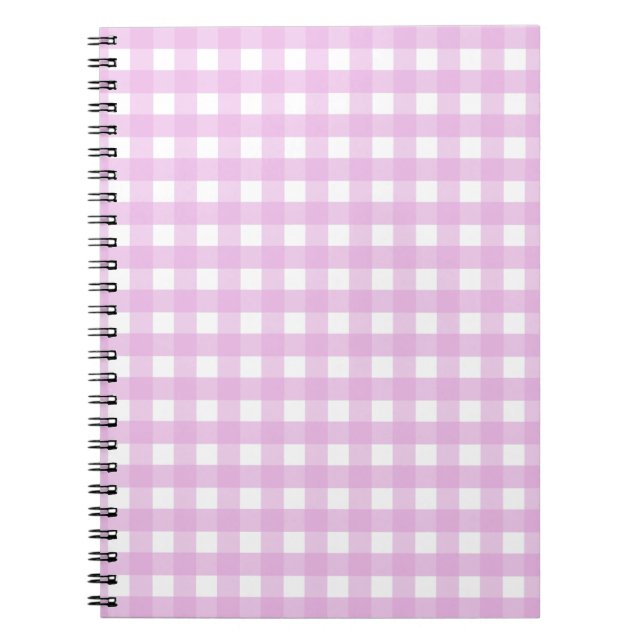 Pale pink gingham notebook (Front)