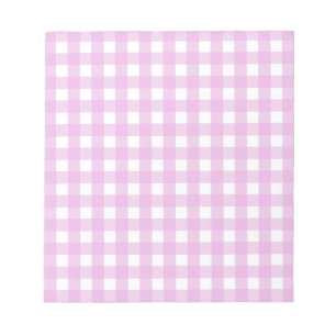Pale pink gingham notepad