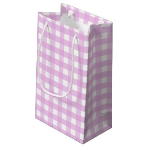Pale pink gingham small gift bag