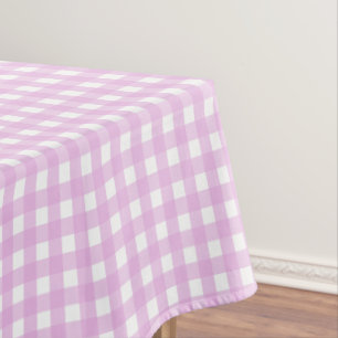 Pale pink gingham tablecloth