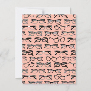 Pale Pink Glasses, Eyeglasses, Eyewear Card