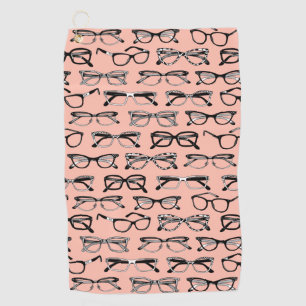 Pale Pink Glasses, Eyeglasses, Eyewear Golf Towel