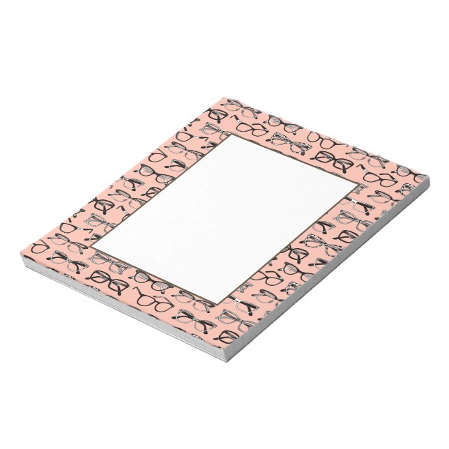 Pale Pink Glasses, Eyeglasses, Eyewear Notepad (Rotated)