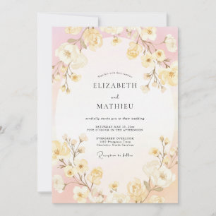 Pale Pink Graceful Blossom Wedding Invitation