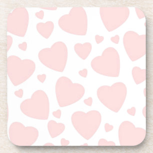 Pale Pink Hearts Coaster