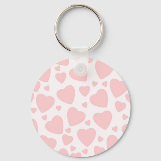 Pale Pink Hearts Key Ring (Front)