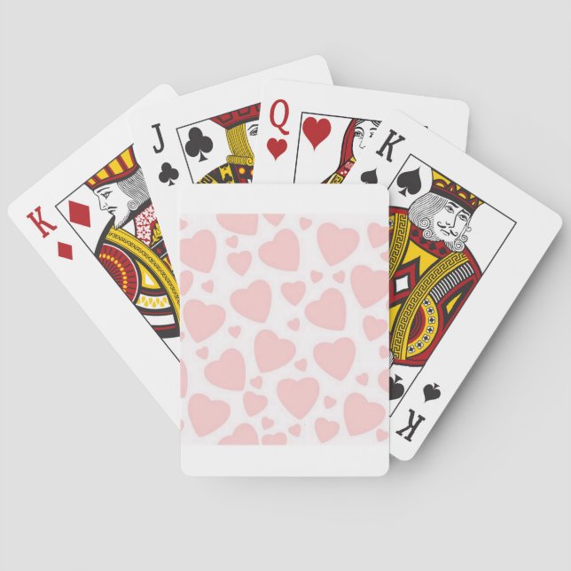 Pale Pink Hearts Playing Cards (Back)