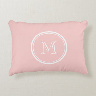 Pale Pink High End Coloured Monogram Decorative Cushion