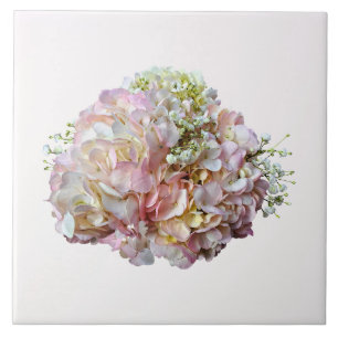 Pale Pink Hydrangea With Baby Breath Tile