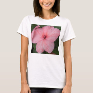 Pale Pink Impatiens Flower Ladies T Shirt