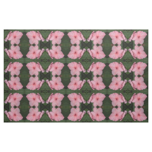 Pale Pink Impatiens Flower Macro Floral Patterned Fabric (Fat Quarter)
