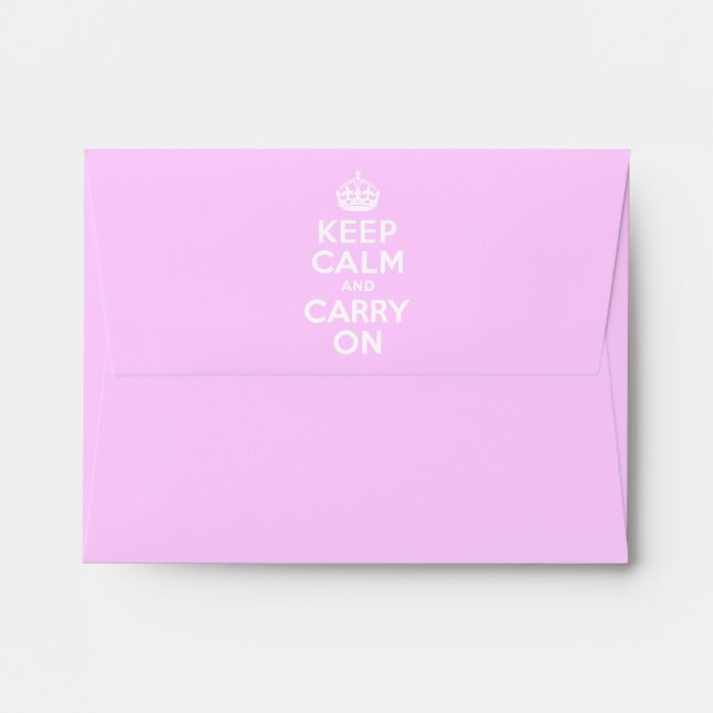 Pale Pink Keep Calm and Carry On Envelope (Back (Top Flap))