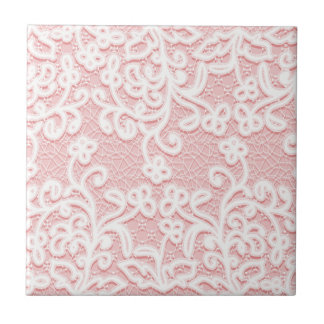 Pale pink lace,white,vintage,victorian,girly,cute, tile