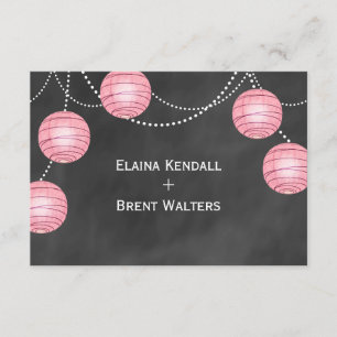 Pale Pink Lanterns on Chalk RSVP Card