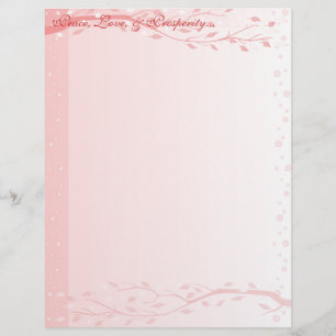 Pale Pink Leafy Branches Letterhead