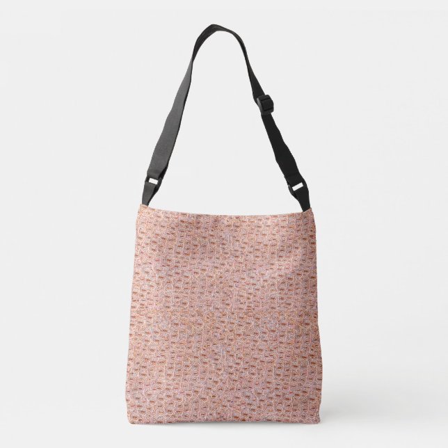 Pale Pink Leather Crocodile Print Tote Bag, Large (Back)