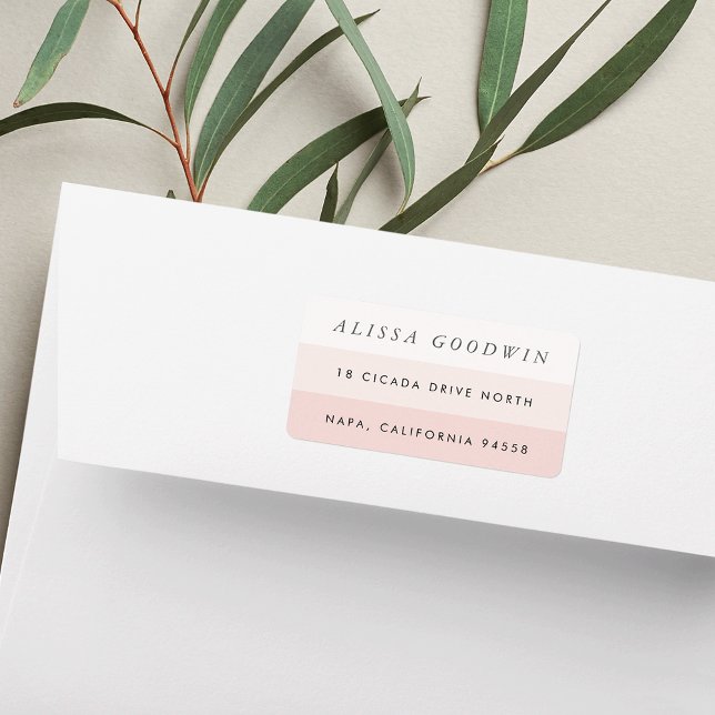 Pale Pink Modern Colorblock Return Address Label (Creator Uploaded)