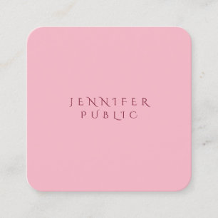 Pale Pink Modern Creative Simple Design Template Square Business Card
