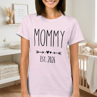 Pale Pink Mummy Est Year Tall Lettering Design