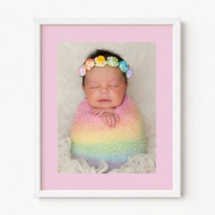 Pale Pink New Baby Girl Photo Poster
