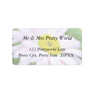 Pale Pink Painted Daisy Label