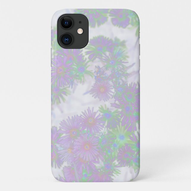Pale Pink Pastel Wild Flowers  iPhone 11 Case (Back)