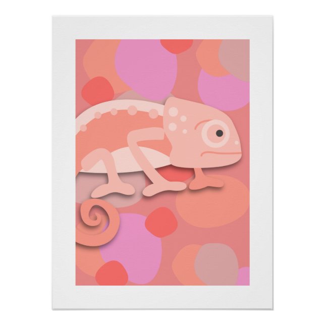 Pale Pink & Peach Chameleon  Poster (Front)