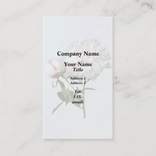 Pale Pink Peony and Bud Business Card
