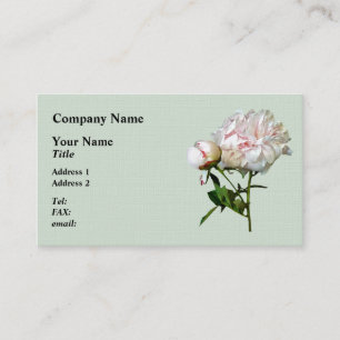 Pale Pink Peony and Bud Business Card