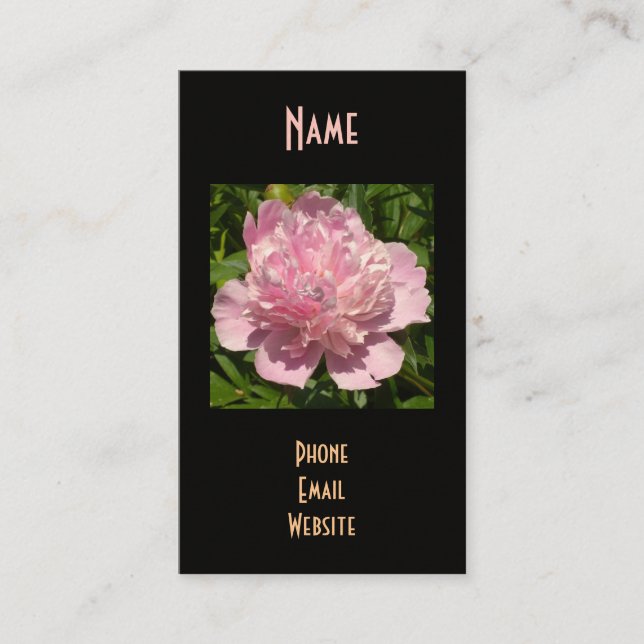 Pale Pink Peony Business Card (Front)