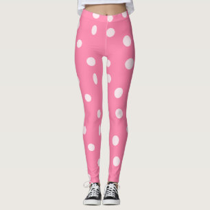 Pale pink polka dots on pink leggings